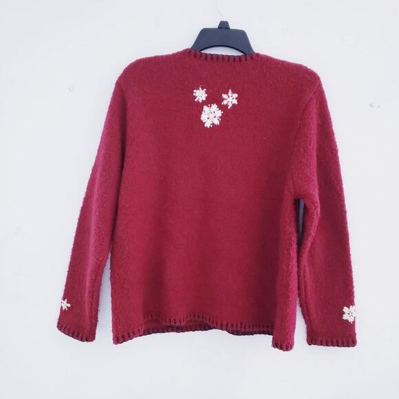 Croft & Barrow Women's Holiday Snowman Red Christmas Sweater Petite Large - Picture 7 of 11